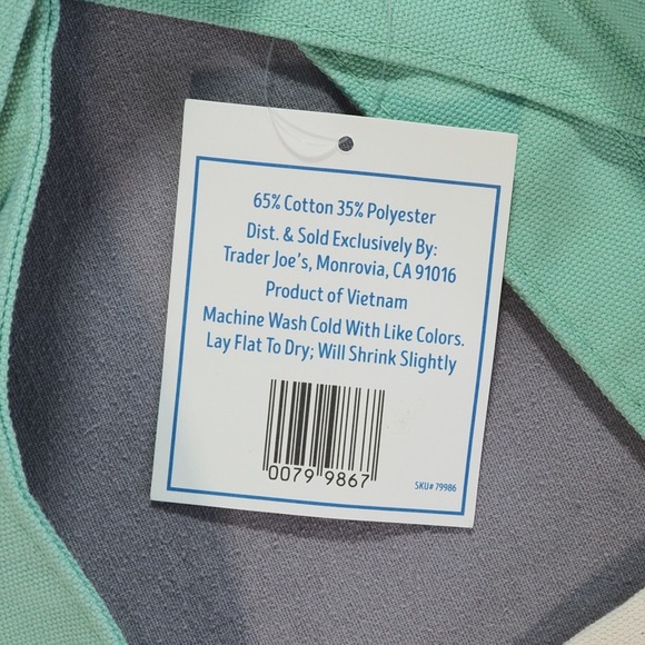 Trader Joes Canvas Mini Tote Bag Set 4 Spring Colors 2025 Reusable Shopping Lot - Picture 3 of 6